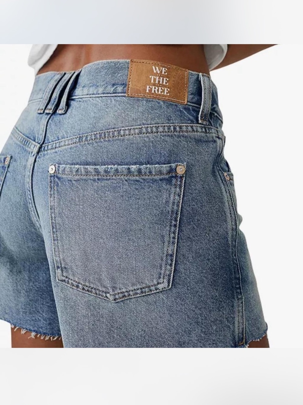 We The Free Mid-Rise Ivy Denim Jean Shorts in Light Blue Y2K Summer Festival